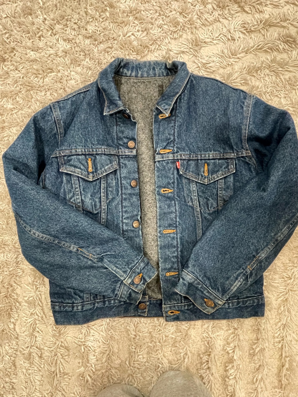 Levi's Dark Blue Denim Trucker Jacket - Size Small